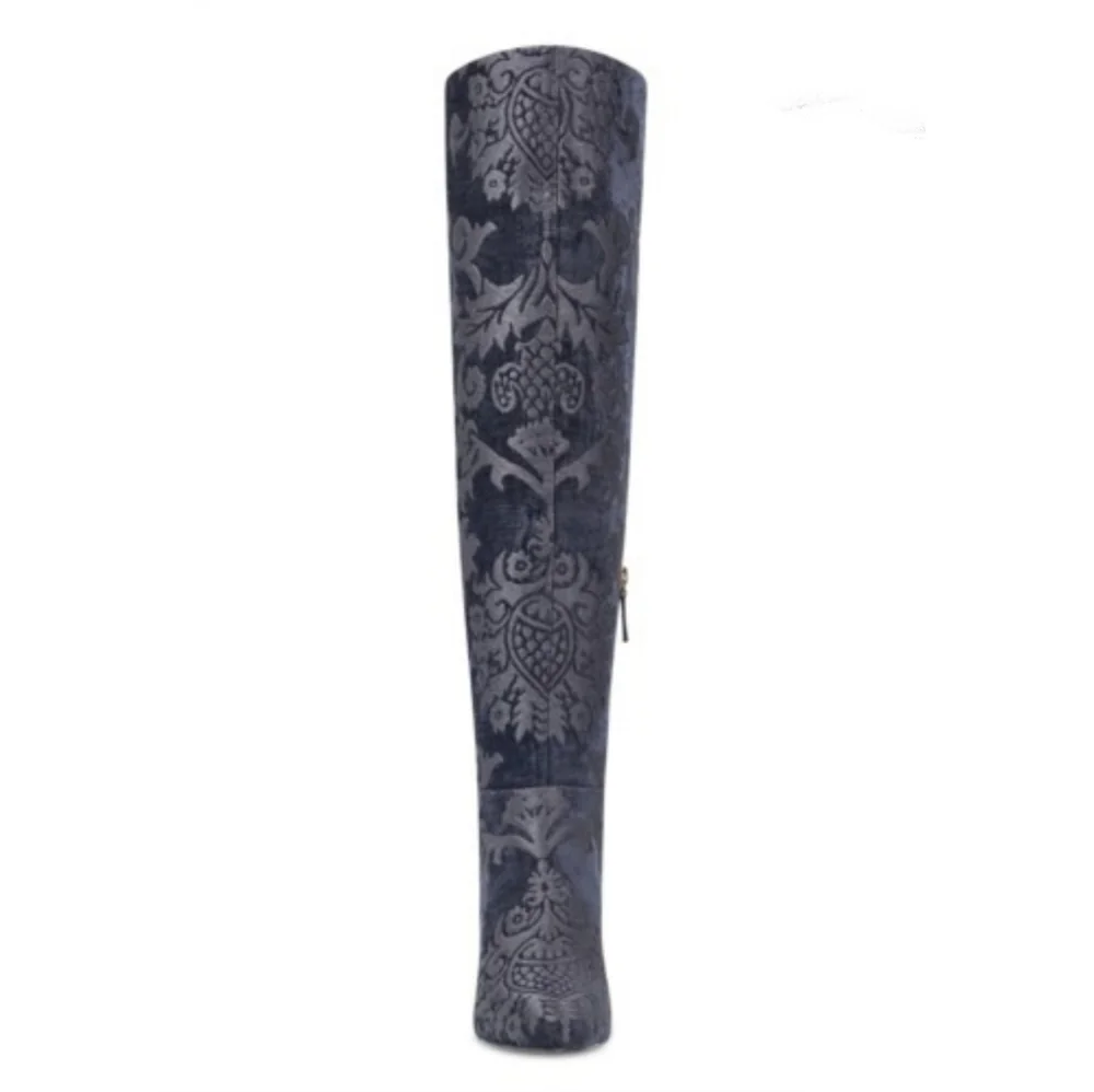 Stunning Brocade Print Nine West OTK Boots